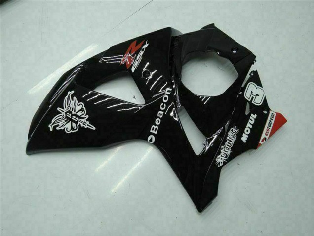 Mejores Carenados Moto Suzuki GSXR 1000 2009-2016 - Negro Brillante Rojo Faro Motul