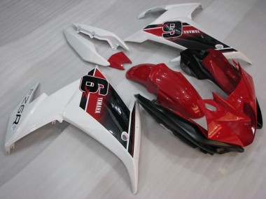 Mejores Carenados Moto Yamaha FZ6R 2009-2015 - Rojo Blanco Negro 6