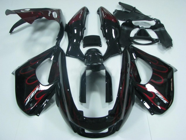 Mejores Carenado Moto Yamaha YZF 1000R Thunderace 1997-2007 - Negro Rojo Llama