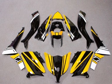 Mejores Carenados Moto Yamaha TMAX530 2012-2014 - Negro Brillante Amarillo Blanco
