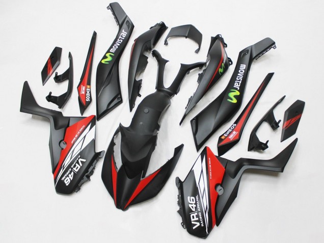 Mejores Carenados Moto Yamaha XMAX300 2017-2021 - Negro Mate Rojo MoviStar ENEOS 46