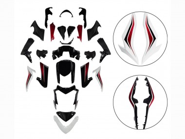 Mejores Carenados Moto Suzuki GSX-S 1000 2015-2020 - Negro Rojo Blanco