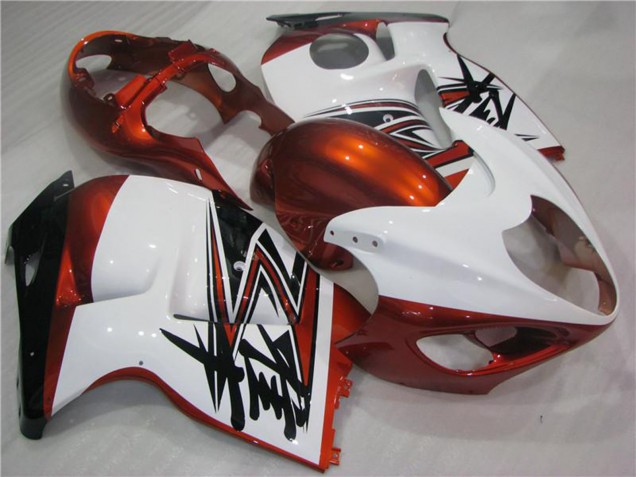 Mejores Carenados Moto Suzuki GSXR 1300 Hayabusa 1996-2007 - Blanco Naranja Negro