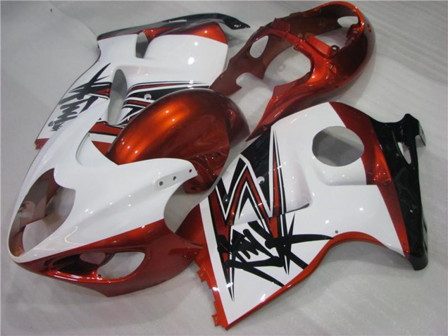 Mejores Carenados Moto Suzuki GSXR 1300 Hayabusa 1996-2007 - Blanco Naranja Negro