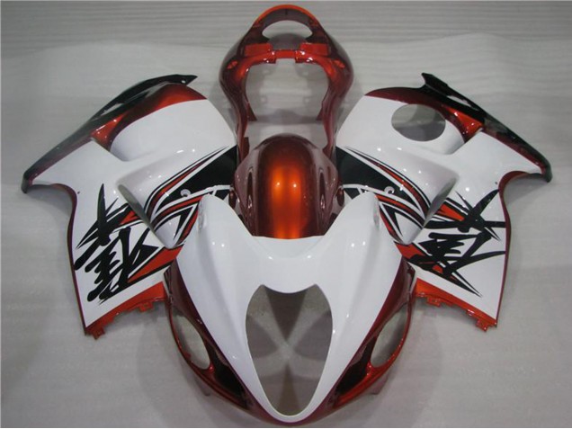 Mejores Carenados Moto Suzuki GSXR 1300 Hayabusa 1996-2007 - Blanco Naranja Negro