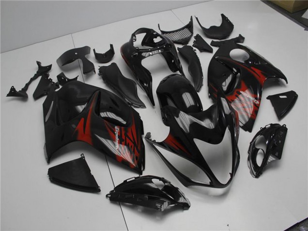 Mejores Carenados Moto Suzuki GSXR 1300 Hayabusa 2008-2020 - Negro Brillante Rojo