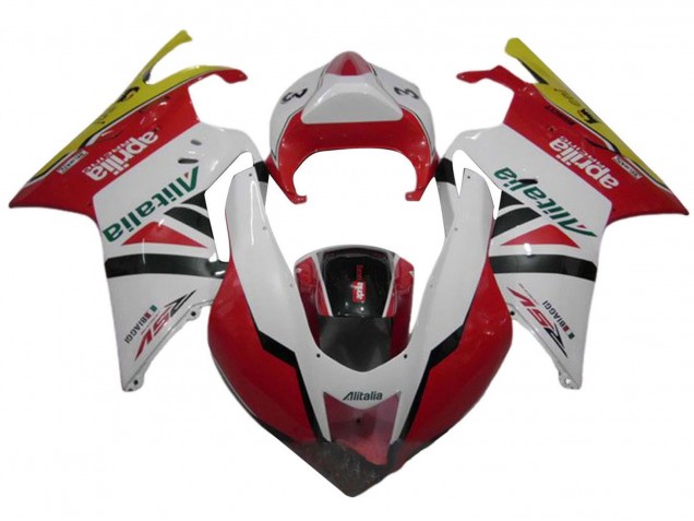 Mejores Carenados Moto Aprilia RSV1000 2003-2006 - Blanco Rojo Verde Amarillo Alitalia