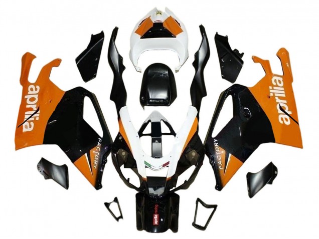 Mejores Carenados Moto Aprilia RSV1000 2003-2006 - Negro Naranja Blanco