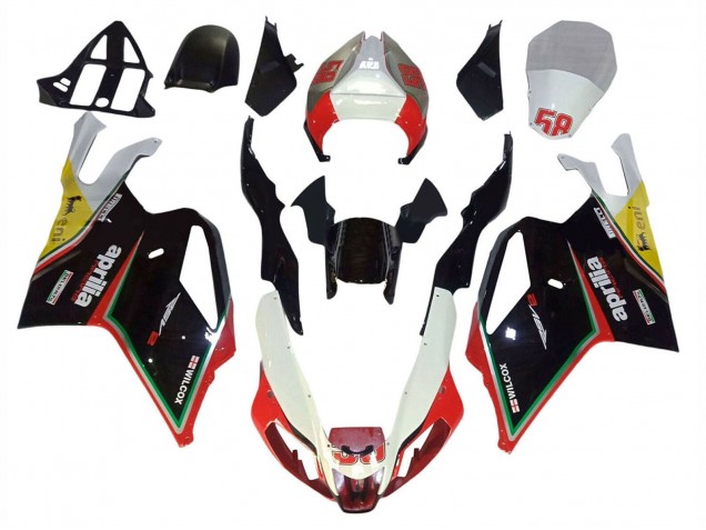 Mejores Carenados Moto Aprilia RSV1000 2003-2006 - Blanco Negro Rojo Amarillo 58