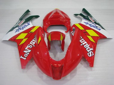 Mejores Carenados Moto Aprilia RSV1000 2003-2006 - Rojo Amarillo Blanco Spains No1 Valsir Castrol
