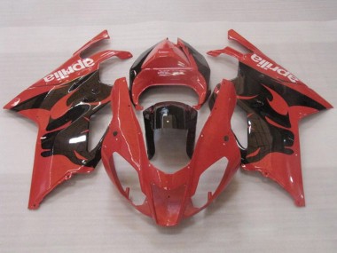 Mejores Carenados Moto Aprilia RSV1000 2003-2006 - Rojo Negro Brillante