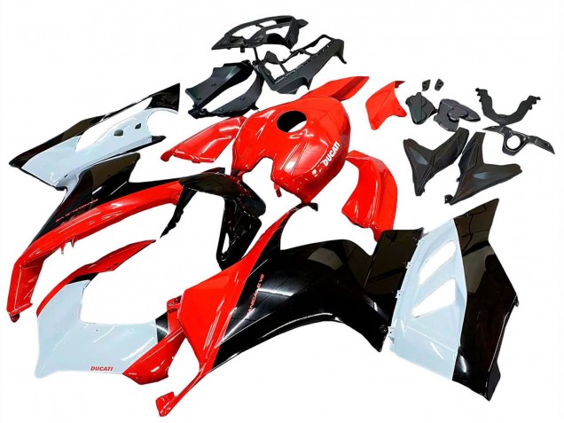 Mejores Kits Carenado Moto Ducati Panigale V2 2020-2024 - Blanco Rojo Negro Brillante