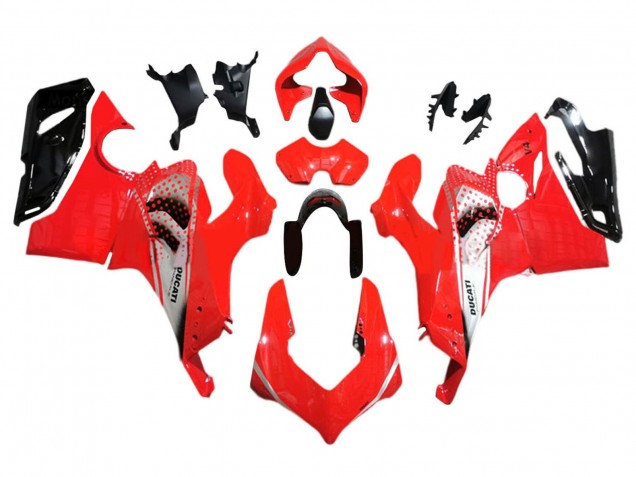 Mejores Carenados Moto Ducati Panigale V4 V4S 2018-2019 - Plata Rojo Negro Brillante
