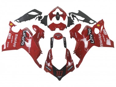 Mejores Carenado Moto Ducati Panigale V4 V4S 2020-2021 - Rojo Negro Brillante Lenovo 117