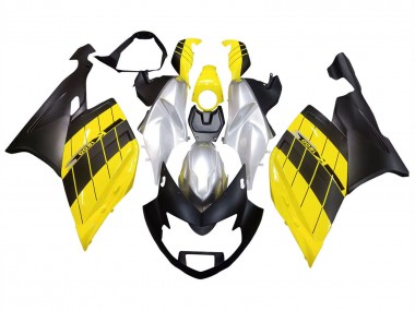 Mejores Carenados Moto BMW K1200S 2005-2010 - Amarillo Plata Negro Mate