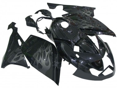 Mejores Carenados Moto BMW K1200S 2005-2010 - Negro Brillante Gris Llama