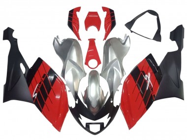 Mejores Carenados Moto BMW K1200S 2005-2010 - Plata Rojo Negro