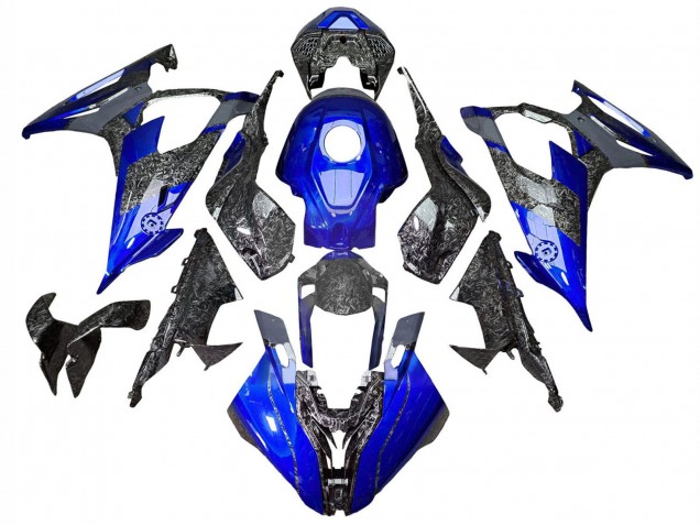 Mejores Carenados Moto BMW S1000RR 2019-2022 - Azul Falsificado FibraCarbono