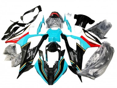 Mejores Carenados Moto BMW S1000RR 2019-2022 - Negro Azul Cielo Rojo
