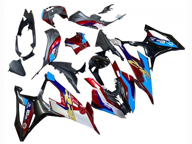 Mejores Carenado Moto BMW S1000RR 2019-2022 - Blanco Azul Rojo Negro