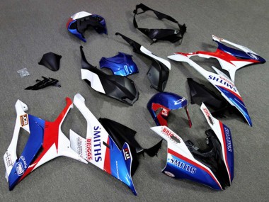 Mejores Carenados Moto BMW S1000RR 2019-2022 - Blanco Azul Rojo Smiths