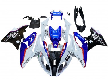 Mejores Carenado Moto BMW S1000RR 2017-2018 - Blanco Azul Rojo Negro Brillante