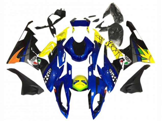 Mejores Carenado Moto BMW S1000RR 2015-2016 - Amarillo Azul Negro Tiburón