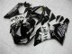 Mejores Carenados Moto Kawasaki ZX6R 2005-2006 - Negro Brillante Blanco West