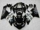 Mejores Carenados Moto Kawasaki ZX6R 2005-2006 - Negro Brillante Blanco West