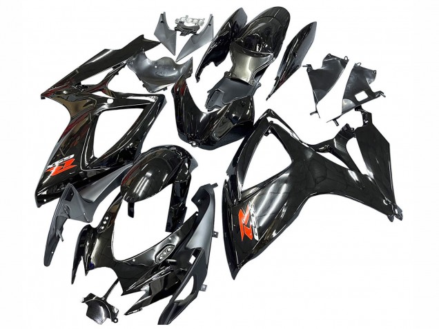 Mejores Carenados Moto Suzuki GSXR 600 / GSXR 750 2006-2007 - Negro Brillante Plata Rojo