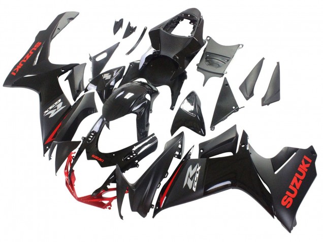 Mejores Carenados Moto Suzuki GSXR 600 / GSXR 750 2011-2024 - Negro Gris Rojo Línea