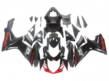 Mejores Carenados Moto Suzuki GSXR 600 / GSXR 750 2011-2024 - Negro Gris Rojo Línea