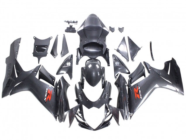 Mejores Carenados Moto Suzuki GSXR 600 / GSXR 750 2011-2024 - Negro FibraCarbono Rojo
