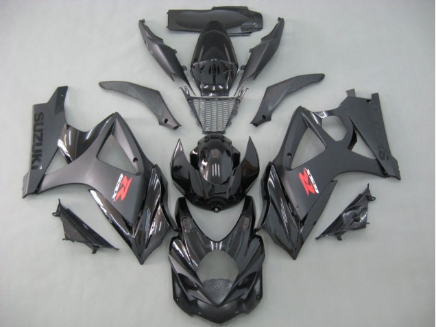 Mejores Carenados Moto Suzuki GSXR 1000 2007-2008 - Negro Mate Negro Brillante