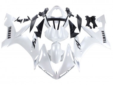 Mejores Carenados Moto Yamaha YZF 1000 R1 2004-2006 - Blanco Perla Negro Calcomanías