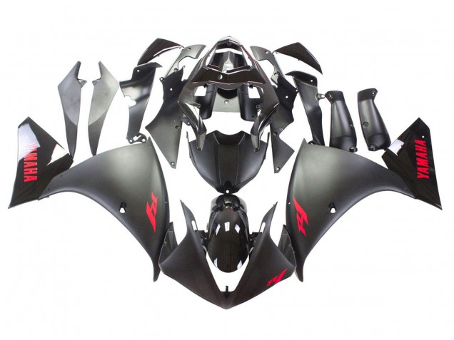 Mejores Carenado Moto Yamaha YZF 1000 R1 2009-2011 - Negro Mate Rojo Calcomanía