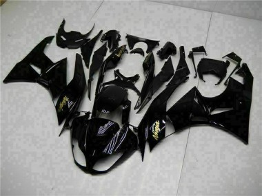Mejores Carenados Moto Kawasaki ZX6R 2009-2012 - Negro Brillante Oro Ninja