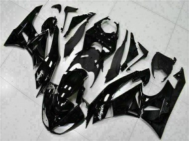 Mejores Carenados Moto Kawasaki ZX6R 2009-2012 - Negro Brillante Blanco Ninja