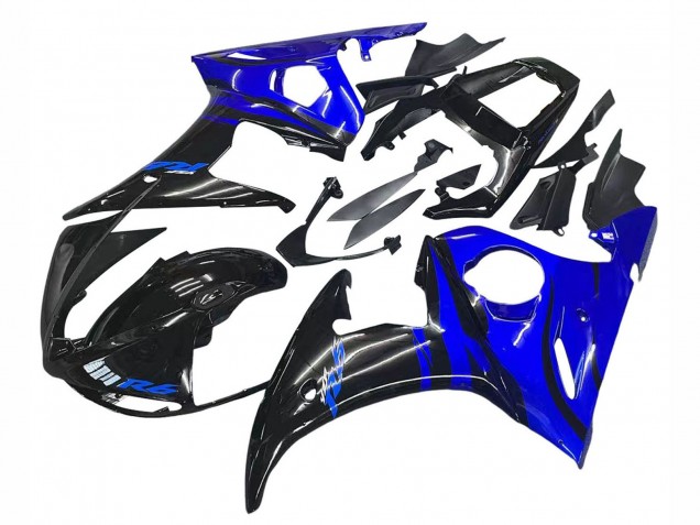 Mejores Carenado Moto Yamaha YZF R6 2003-2004 - Azul Negro Brillante