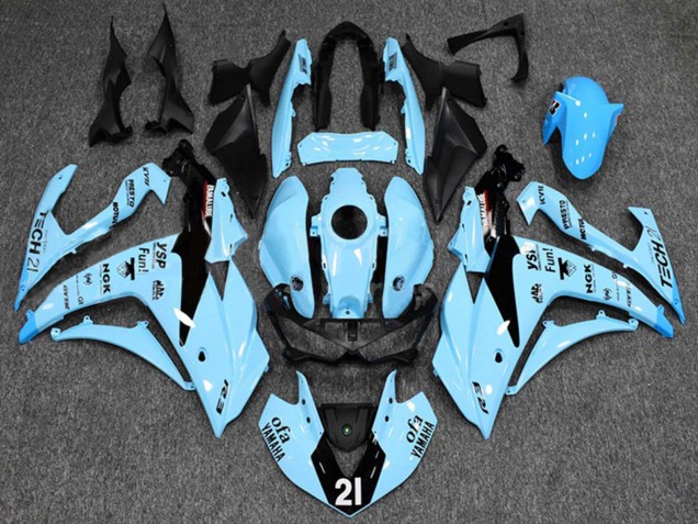 Mejores Carenados Moto Yamaha YZF R3/R25 2015-2018 - Azul Claro Negro Yamalube 21