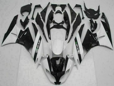 Mejores Carenados Moto Kawasaki ZX6R 2009-2012 - Negro Brillante Blanco