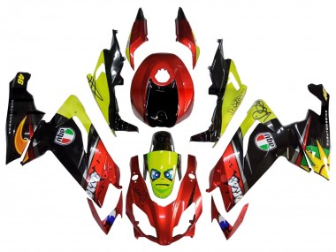 Mejores Carenados Moto Aprilia RS4 50 125 2012-2018 - Rojo Amarillo Negro Brillante Tiburón