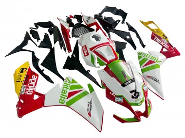 Mejores Carenado Moto Aprilia RS4 50 125 2012-2018 - Blanco Rojo Verde Amarillo Alitalia