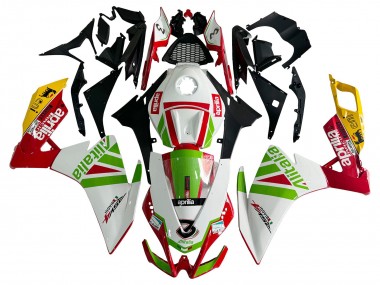 Mejores Carenado Moto Aprilia RS4 50 125 2012-2018 - Blanco Rojo Verde Amarillo Alitalia