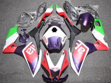 Mejores Carenados Moto Aprilia RS4 50 125 2012-2018 - Blanco Verde Rojo Púrpura