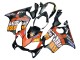 Mejores Carenados Moto Honda CBR600 F4i 2004-2007 - Negro Mate Naranja Rossi