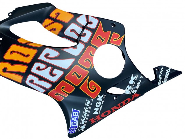Mejores Carenados Moto Honda CBR600 F4i 2004-2007 - Negro Mate Naranja Rossi