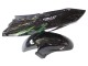 Mejores Carenado Moto Honda CBR1100XX Blackbird 1996-2007 - Negro Brillante Verde Llama