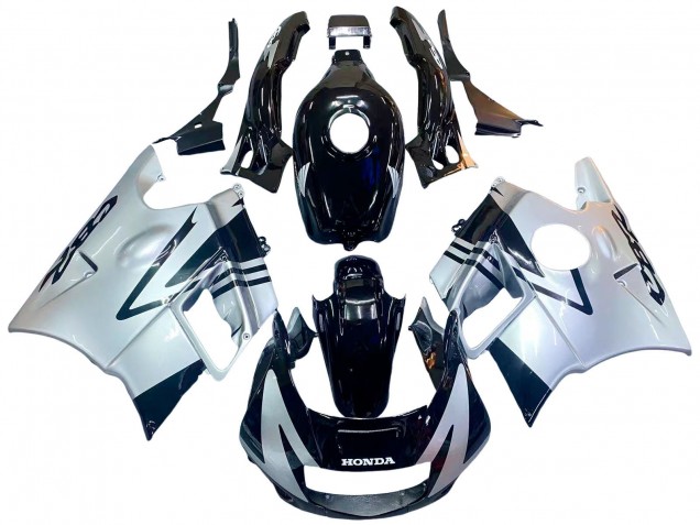 Mejores Carenados Moto Honda CBR600 F2 1991-1994 - Plata Negro Brillante