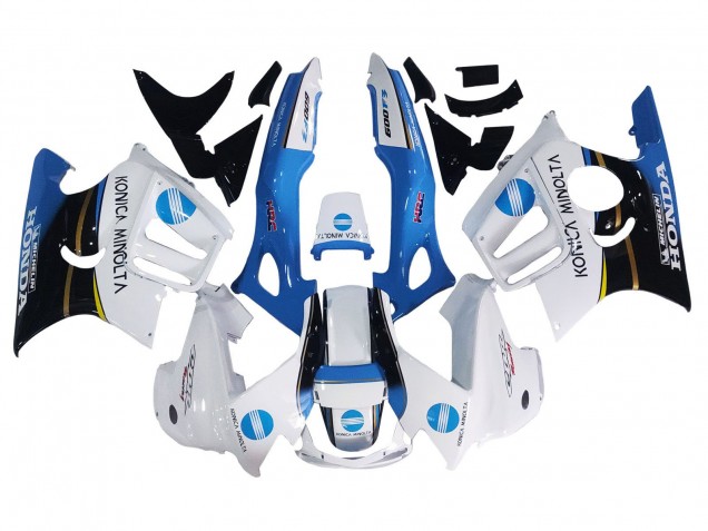 Mejores Carenados Moto Honda CBR600 F3 1997-1998 - Blanco Azul Negro Brillante